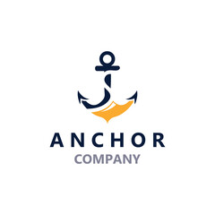 Fototapeta premium Anchor logo vector illustration vintage aquatic or nautical Marine sign symbol in flat style