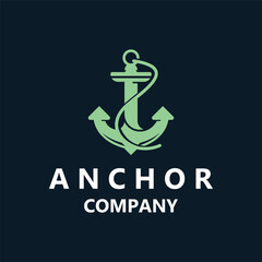 Anchor logo vector illustration vintage aquatic or nautical Marine sign symbol in flat style
