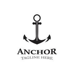 Anchor logo vector illustration vintage aquatic or nautical Marine sign symbol in flat style