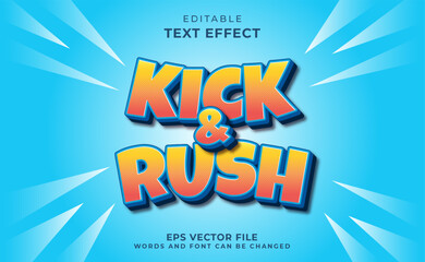 3d kick & rush text effect
