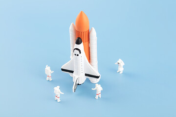 Miniature scene: Astronauts preparing to board the space shuttle