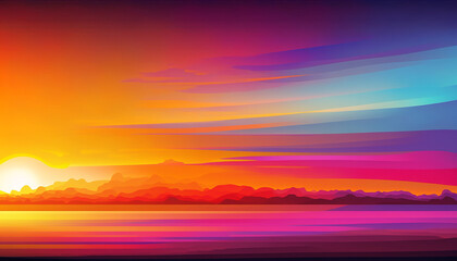 Fototapeta na wymiar blend sunset background
