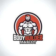 Body Builder Mascot Logo Design Muscular Men Strong Man Mascot Logo 
