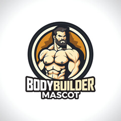 Body Builder Mascot Logo Design Muscular Men Strong Man Mascot Logo 