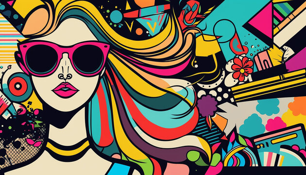 colorful fashion doodle background 