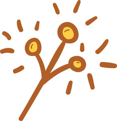 Flower hand drawn filled outline style