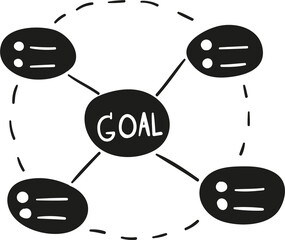 Goal mind mapping hand drawn solid style
