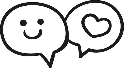 Love feedback hand drawn outline style