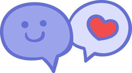 Love feedback hand drawn filled outline style