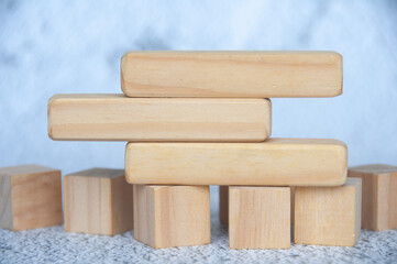 Wooden blocks with customizable space for text. Copy space