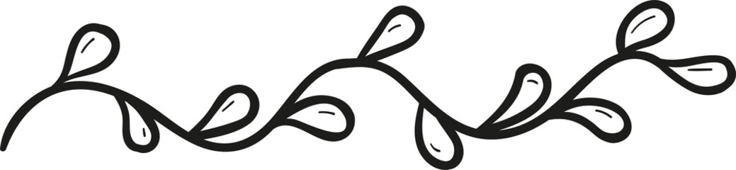 Nature decoration hand drawn outline style