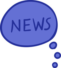 News hand drawn filled outline style