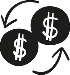 Money hand drawn solid style