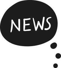 News hand drawn solid style