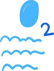 O2 hand drawn flat style