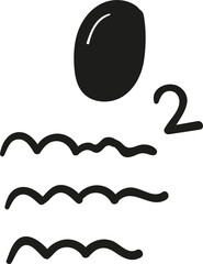 O2 hand drawn solid style