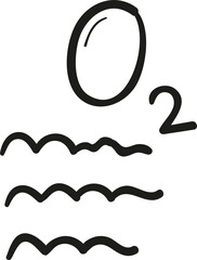O2 hand drawn outline style
