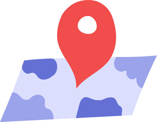 Pin map hand drawn flat style