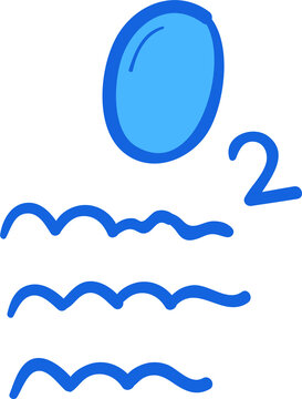 O2 hand drawn filled outline style