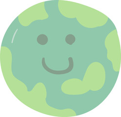 Smiling world hand drawn flat style