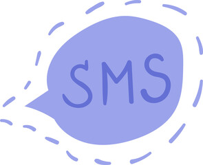 Sms hand drawn flat style