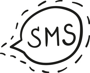 Sms hand drawn outline style