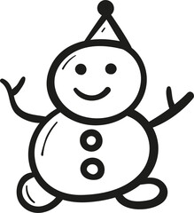 Snowman hand drawn outline style