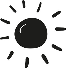 Sun hand drawn solid style