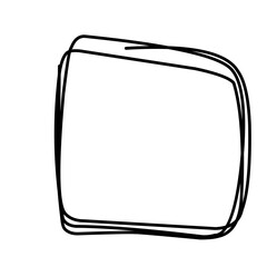 Vector hand drawn boxes, empty picture frame, black outline, rectangle or square shape. 