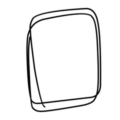 Vector hand drawn boxes, empty picture frame, black outline, rectangle or square shape. 