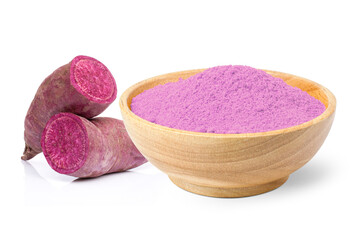 Obraz na płótnie Canvas Potato purple powder on white background