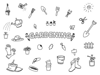 ガーデニングイラスト(線のみ)  © S.drawing