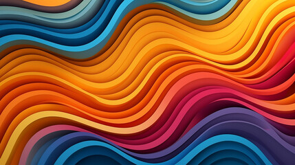 Colorful paper cut background wavy dimension.  - obrazy, fototapety, plakaty