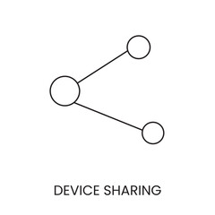 Vector line icon representing device sharing