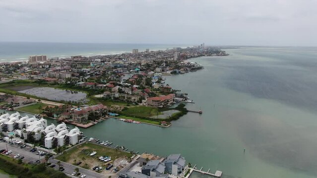 Aerial views from over South Padre Island, Texas.