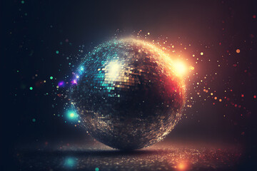 Disco ball party light color bokeh circles sphere