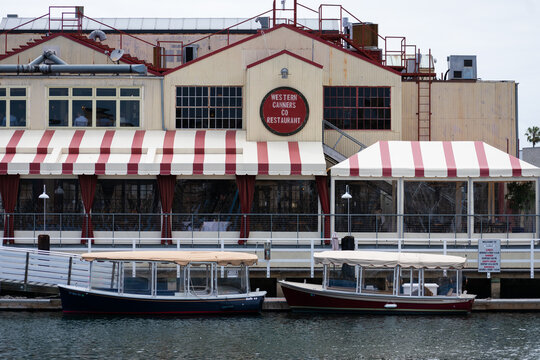 Newport Beach, CA, USA - May 24, 2023: The Western Canners Co Restaurant (aka the Canner) is a seafood eatery built on the site of a Cannery Business in the 1930s.