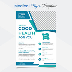 Medical and healthcare flyer and poster template design