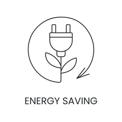 Vector line icon representing energy saving