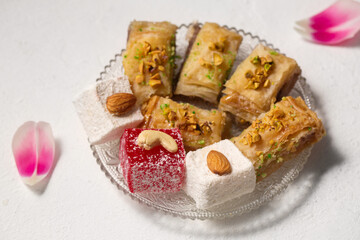 Oriental sweets, baklava and Turkish delight