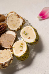Delicious Turkish delight with pistachios