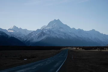 Photo sur Plexiglas Aoraki/Mount Cook The road to Aoraki / Mount Cook in New Zealand