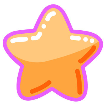 orange star with border vector illustration