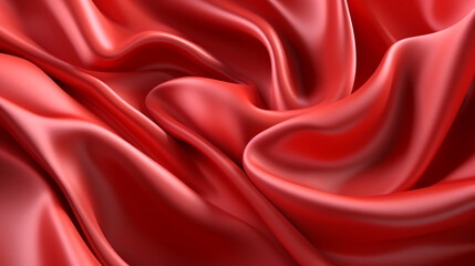 Red silk satin fabric background - Generative AI
