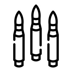 ammunition Line Icon - obrazy, fototapety, plakaty