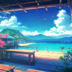 Illustration view with anime style