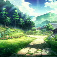 Illustration view with anime style