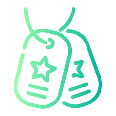 military tag Line Gradient Icon