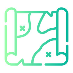 map Line Gradient Icon