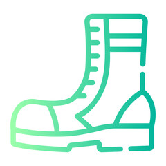 army boots Line Gradient Icon